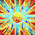 Broken Tile Sun Mosaic